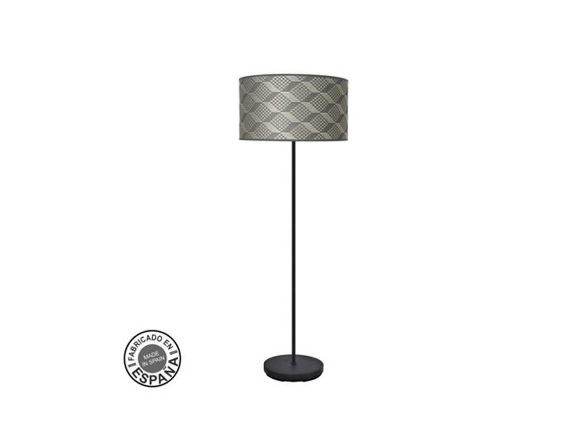 Pie De Salón 1xe27 Negro Tetris Gris 163x40x40cm Moda