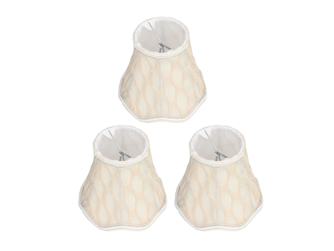 3 Pantallas De Tela Modernas Con Clip Para Bombillas E14, Ideales Lámparas Araña, Pared Y Mesa.