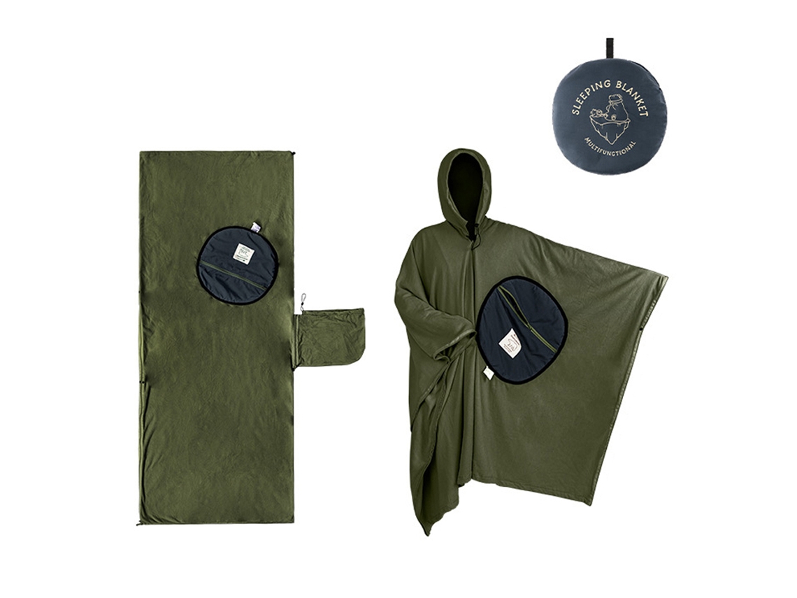 Saco De Dormir Versátil Para Camping Outdoor Com Capuz Removível E Bolsa De Armazenamento Em Fleece Leve Inverno
