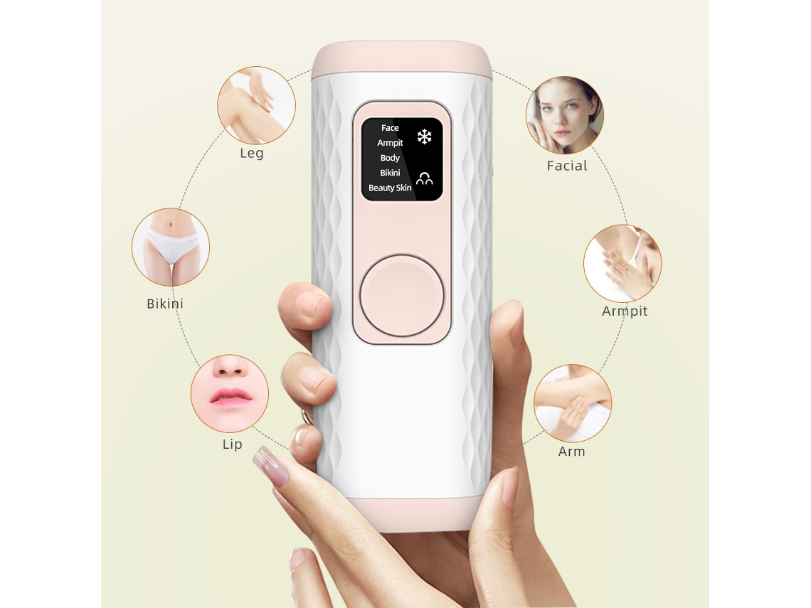 Depiladora, dispositivo de belleza para depilación indolora con Foton, Ice Point, con tubo de cuarzo 1095B, Ice Point Green, registrado por Chennls, EE. UU.