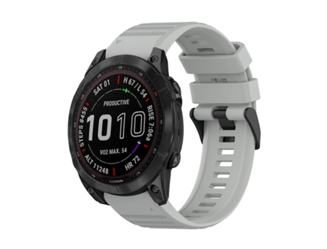 Correa de reloj inteligente para Garmin Fenix 7 Sapphire Solar 22 mm Correa de silicona texturizada horizontal con herramienta de extracción (gris)