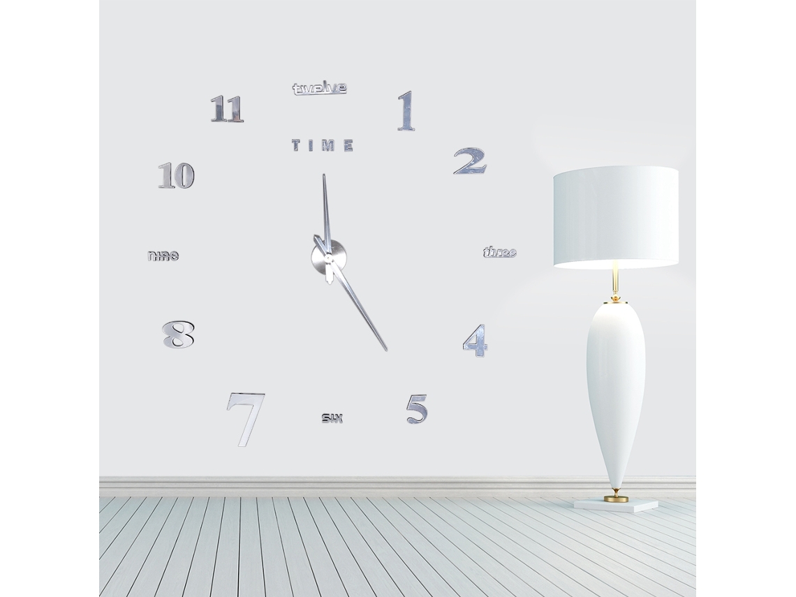2026-kit De Reloj De Pared Grande Moderno Diy Con Pegatina De Superficie Espejo 3d Para Hogar Y Oficina