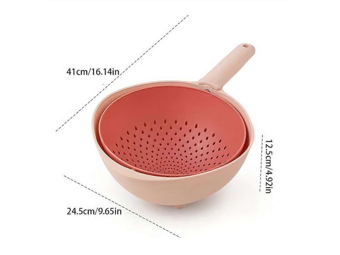 Cesta escurridora giratoria multifuncional - Plástico resistente, ideal para lavar frutas y verduras en la cocina - Un ayudante de cocina innovador