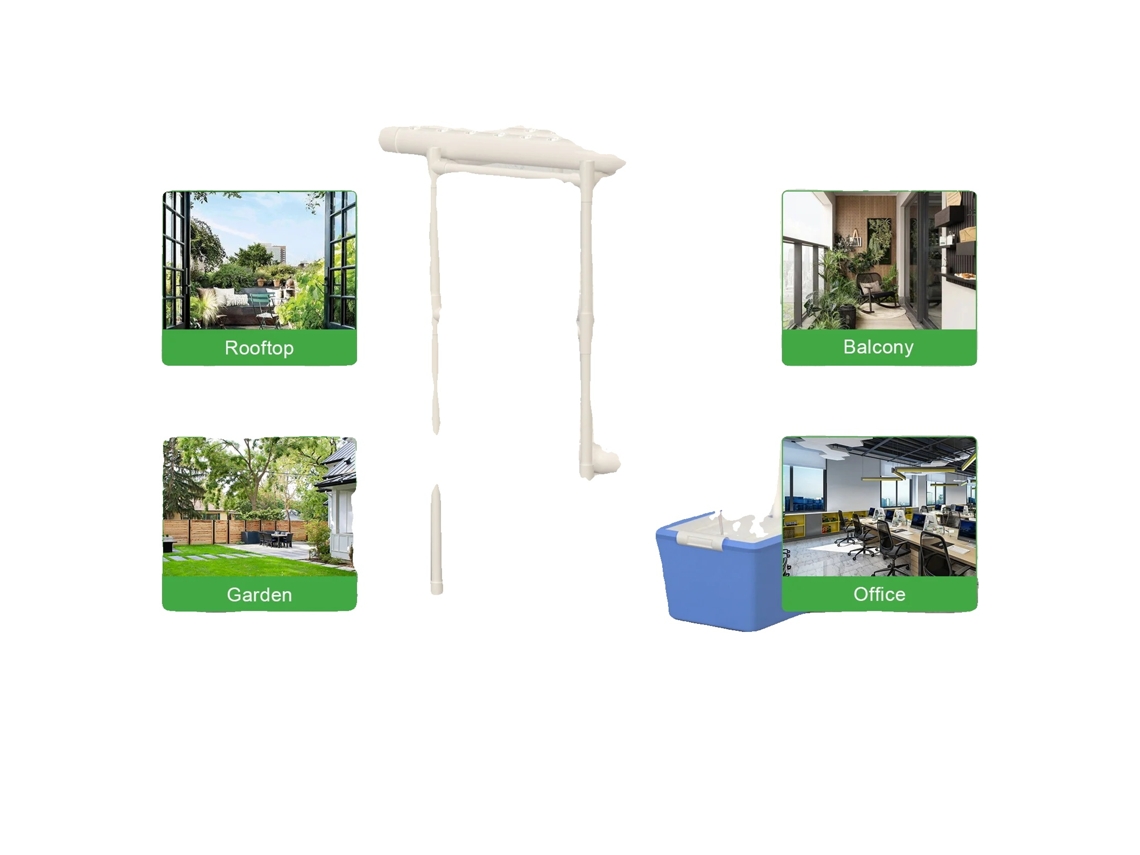 Kit de cultivo hidropónico de 3 capas, 108 sitios para plantas, diámetro del tubo: 6,1 cm, diámetro del orificio: 3 cm, longitud de la manguera: 1,15 m