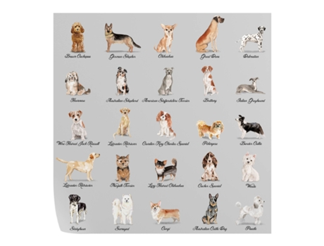 Papel de Pared Casa di campagna WALLPAPERS4BEGINNERS Perros Fondo Gris (250x200cm - Gris)
