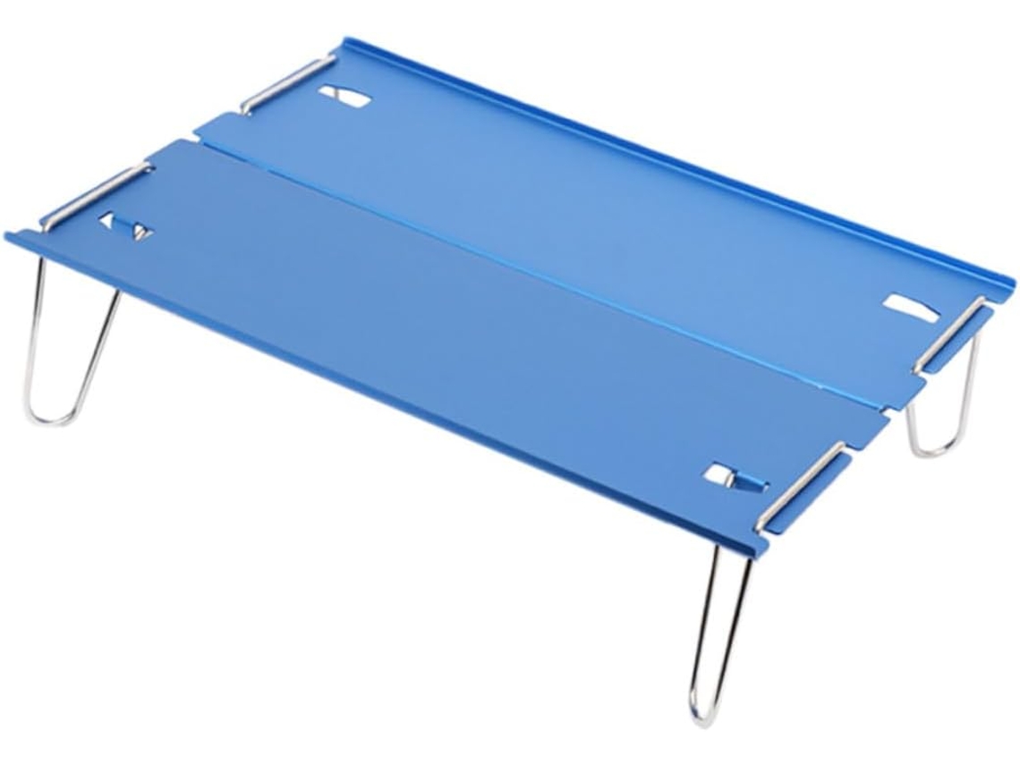 Mesa STObaza ALIPIS en acero inoxidable, aluminio y patas portátiles para camping.
