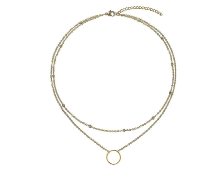 Collar de discos Círculo de corazón de acero inoxidable Collares de gargantillas para mujeres Regalo de joyería de collar de cadena múltiple