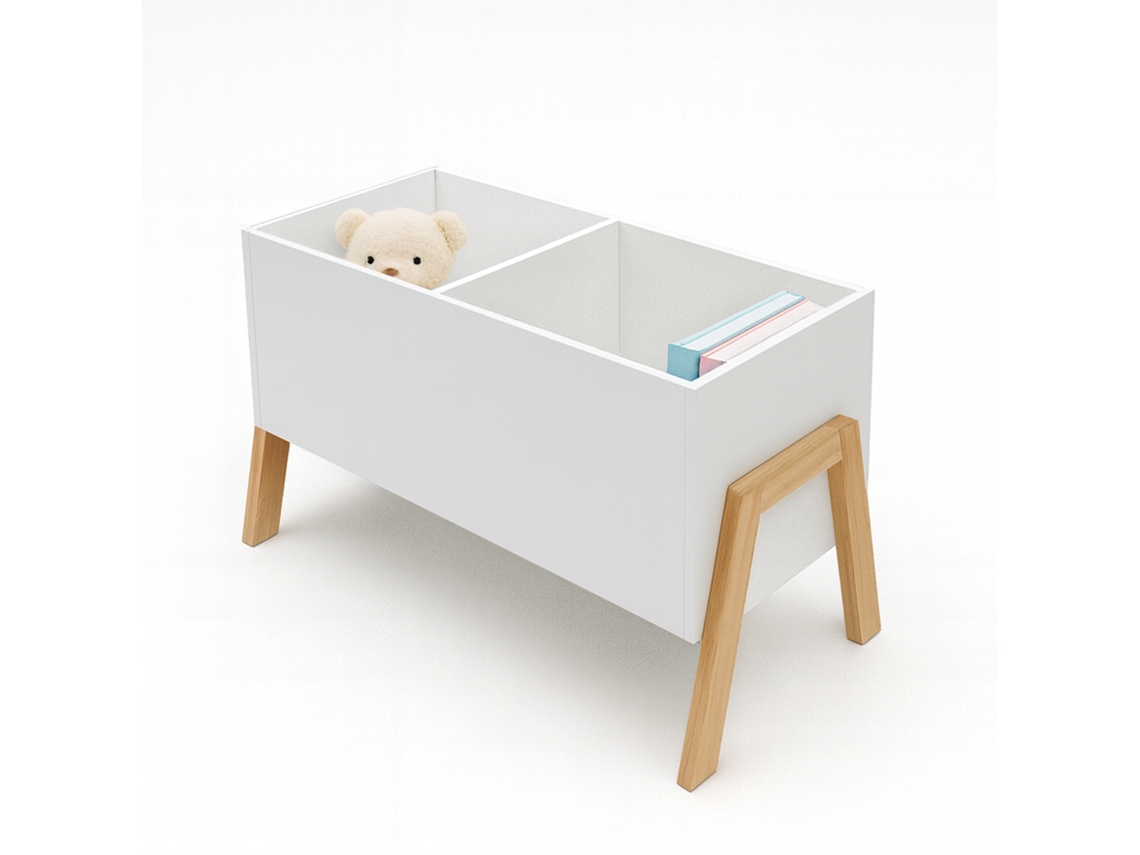 Estantería Relaxdays Para Niños, 2 Estantes Abiertos, Juguetes Y Libros, Hbt: 40 X 66,5 X 34,5 Cm, Blanco/natural