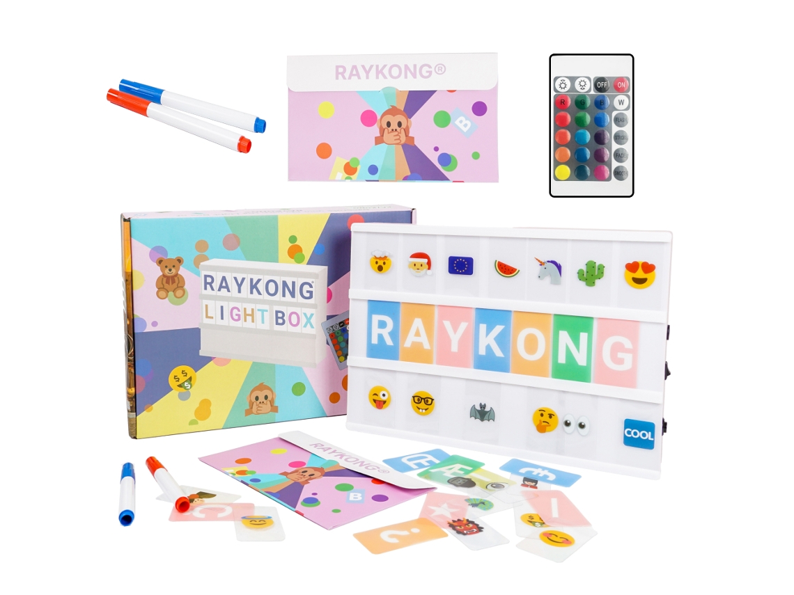 Caja Led A4 RGB con 576 Emojis/Letras antidaño |Multitudes Emojis | Ä Ö Ü Ñ y Ç Incluidas |incorporada
barra imantada| Rosa