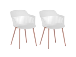 Conjunto de 2 cadeiras de jantar modernas BELIANI Bereca de Material sintético Branco 57x54x81