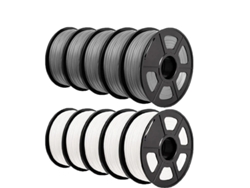 Filamento PLA Plus, 1,75 mm de diámetro, alta precisión dimensional, 5 blancos y 5 grises OEM