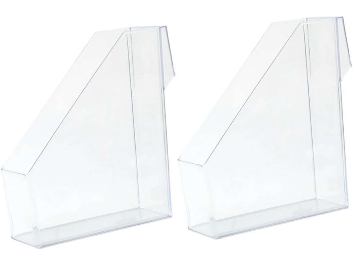 Cajas De Almacenamiento De Escritorio De Acrílico, 2 Soportes Archivadores Para Estantes De Escritorio