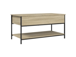 Mesa de centro madera ingeniería metal roble Sonoma VIDAXL (100x50x50 cm)