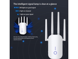 Amplificador de señal Wifi inalámbrico, extensor de rango Wifi de 1200 Mbps, repetidor Wifi de banda dual de 2,4 GHz/5 GHz, 100-240 V (blanco)