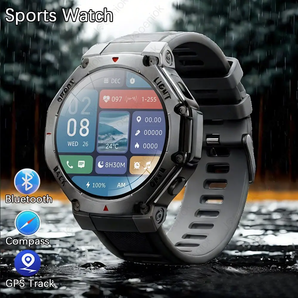 Reloj inteligente con GPS, pantalla de ultra alta definición, brújula, resistente al agua y llamadas Bluetooth. MDUG