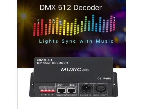 Decodificador HURRISE de 4 Canales RGB LED DMX 512, Controlador Ajustable RGB de Atenuación LED para Bares, Hoteles, Bares Sóbrios
