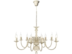 Candelabro Luminaria de Metal Blanco Antiguo con 8 Bombillas E14