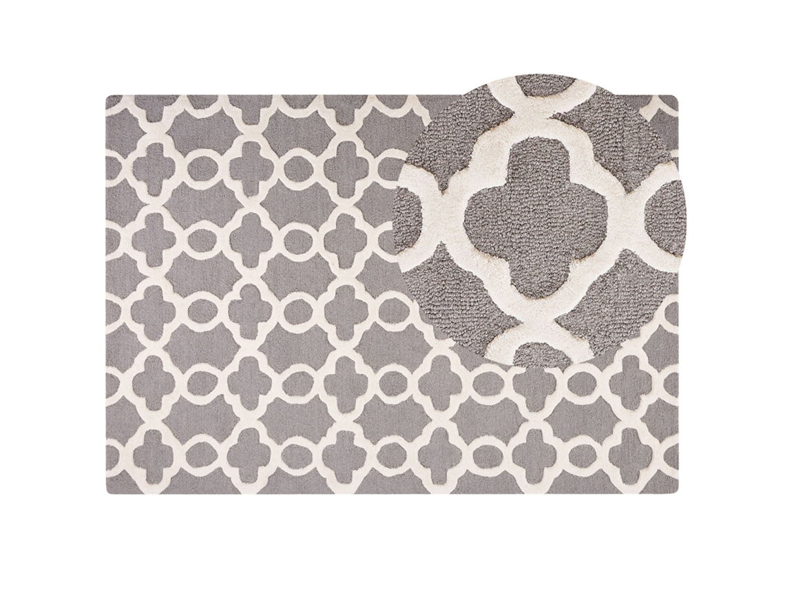 Alfombra de pelo corto BELIANI Zile de Lana Gris 160x230