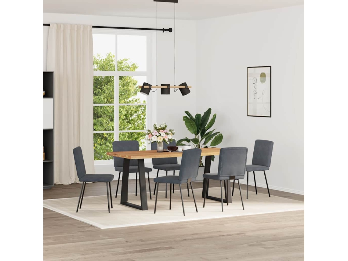 Maison Exclusive - Sillas De Comedor 6 Unidades Terciopelo Gris Oscuro