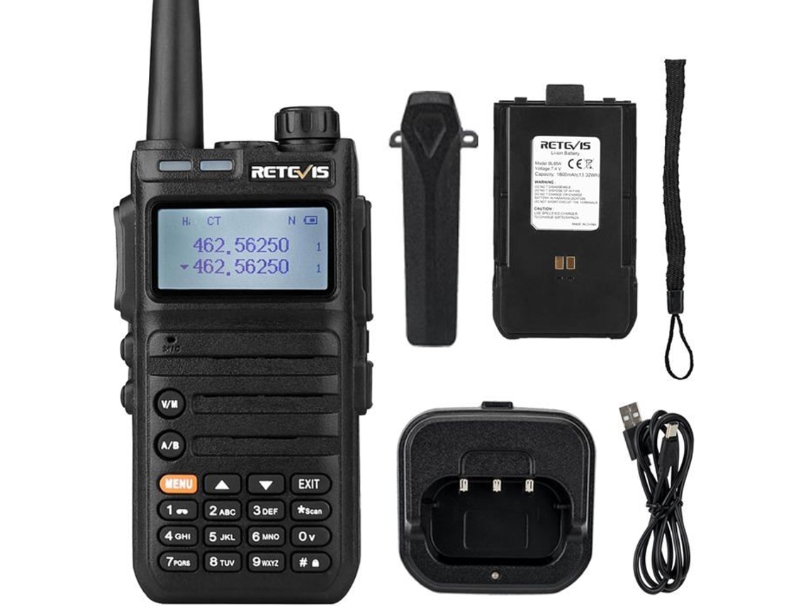 Walkie Talkie Ra685 de doble banda, radio bidireccional de largo alcance, 5 W, 1800 mAh, linterna, puerto de radioaficionado recargable Retevis