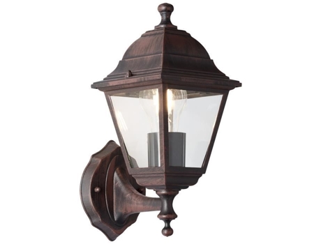 Lâmpada de parede externa brilhante brilhante Nissie Rust E27 1x60W
