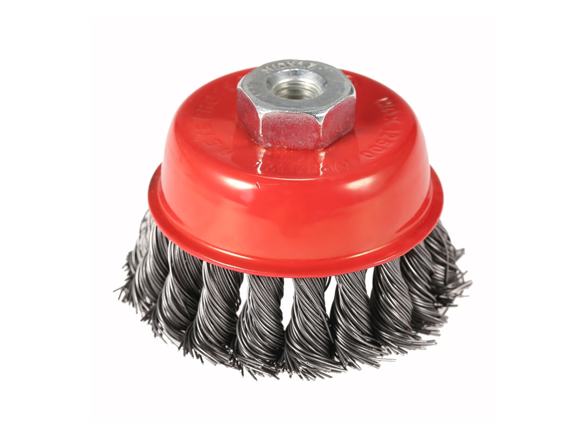 Cepillo De Copa Con Alambre De Acero De 75 Mm (3") Para Amoladora Angular, Eliminación De Óxido, 12500 Rpm.