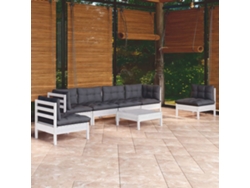 Conjunto de jardín de 7 piezas con cojines en pino macizo DKD Home Decor