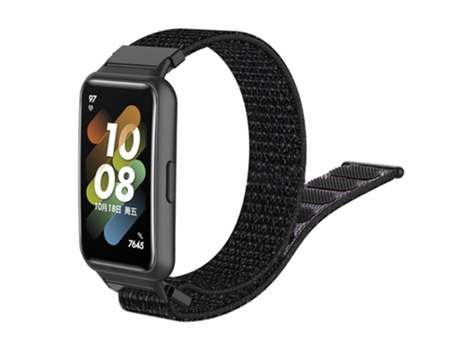 Correa de nailon ajustable cierre de lazo para Huawei Band 7 - negro