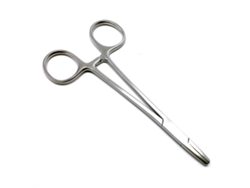 Pinza Portaagujas De Acero Inoxidable Con Dientes Reutilizable Duradera 12.5cm Para Animales