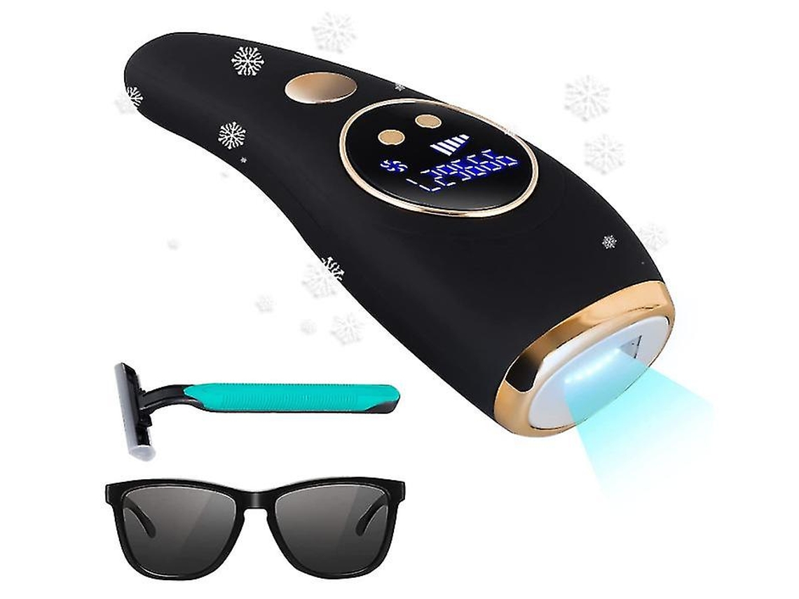 Dispositivo de depilación IPL, depilación permanente, 999.999 destellos, con tecnología Sapphire Ice Cool, indoloro, de larga duración, Yizhood (negro)