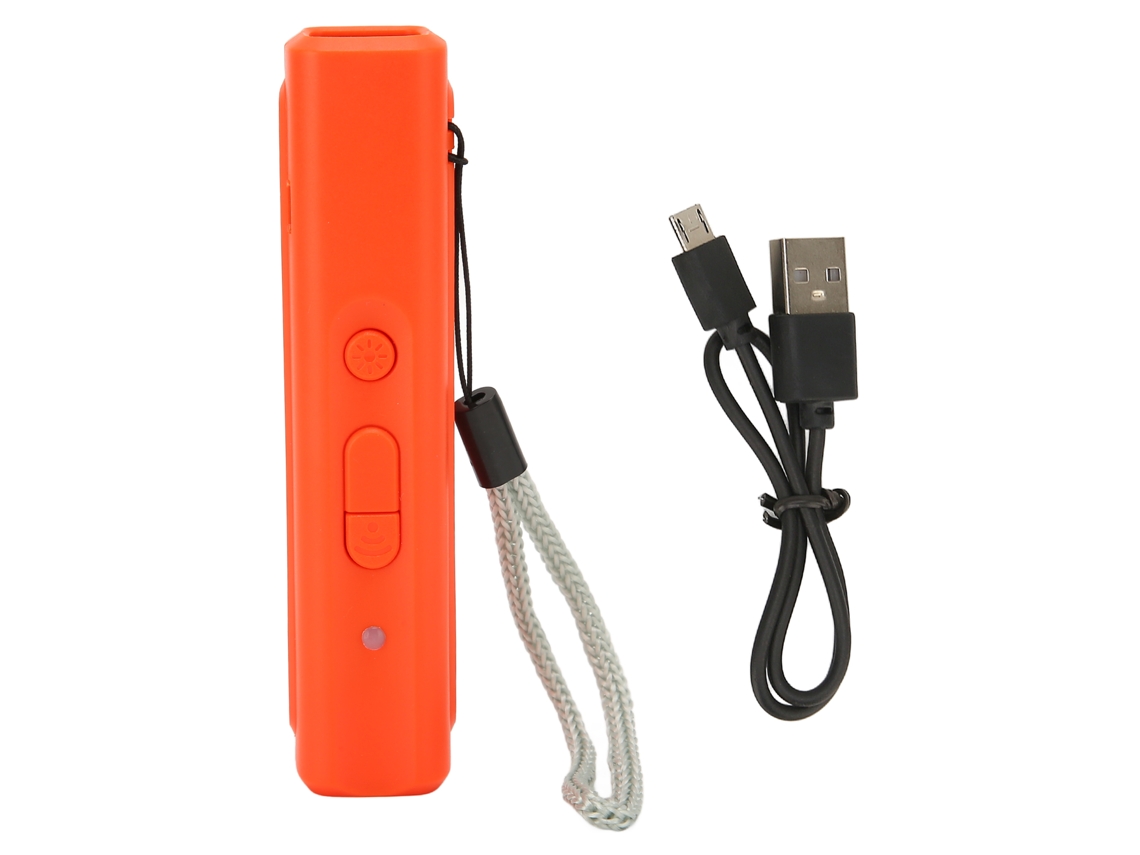 Treinador Ultrassônico Para Cães Portátil Recarregável Via Usb Com Cordão Dispositivo De Deterrência Eletrônica Laranja
