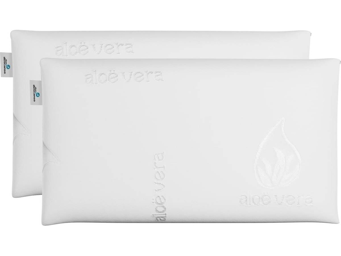 Almohada Viscoelástica x2 75cm Nalui Agatha con Doble Funda (Firmeza Media) Blanco