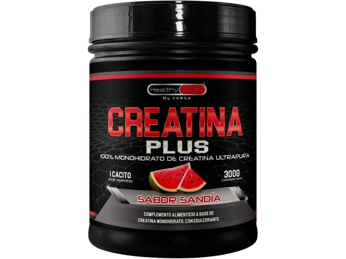 Creatina Monohidratada em Pó Monohidrato de Creatina 100% Pura Sem Aditivos Alta Solubilidade 300G Sabor Melancia