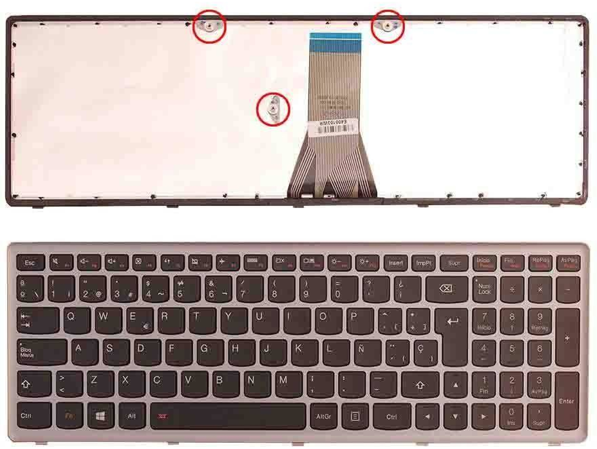 Teclado para Portátil Lenovo G505S G500C G500S S500 Gris