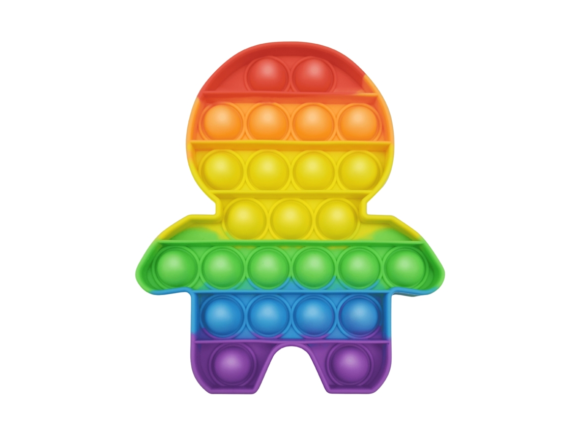 Juguete sensorial de silicona, burbujas arcoiris, 12 cm, modelo F