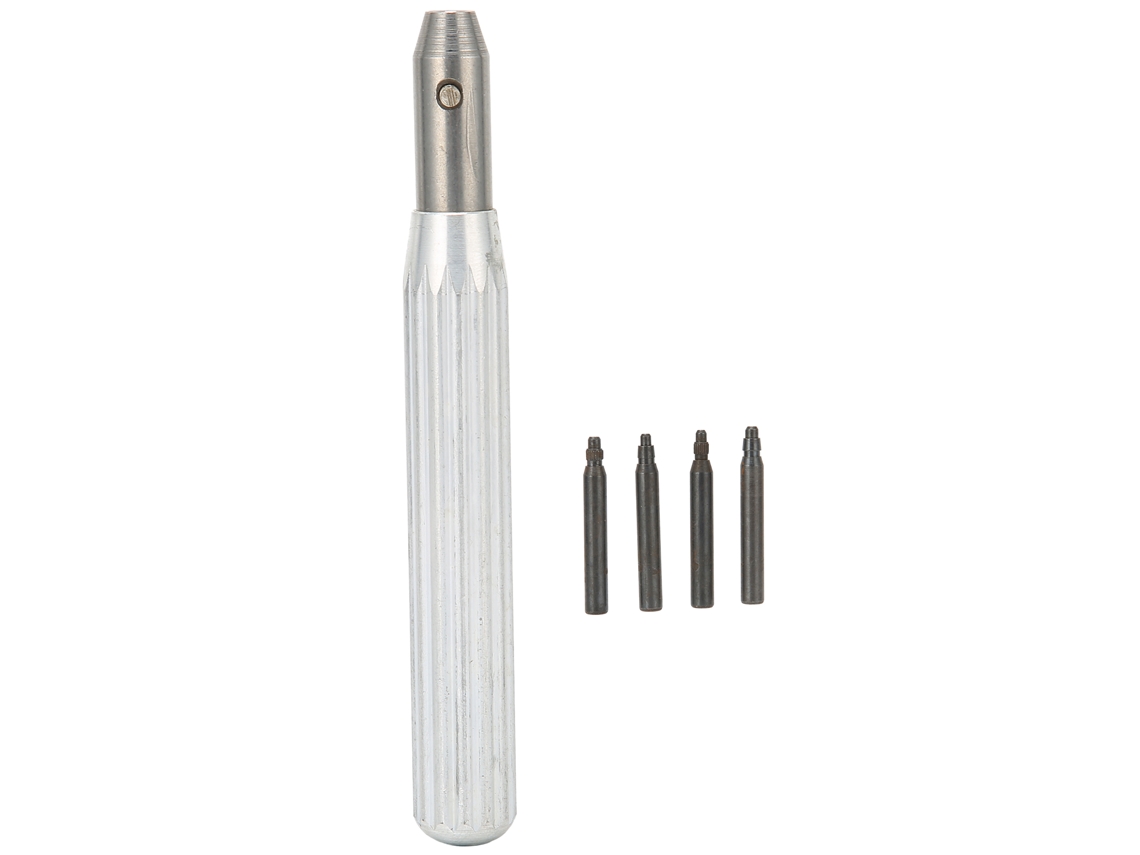Herramienta para extraer el tubo de la corona del reloj con 4 pines
