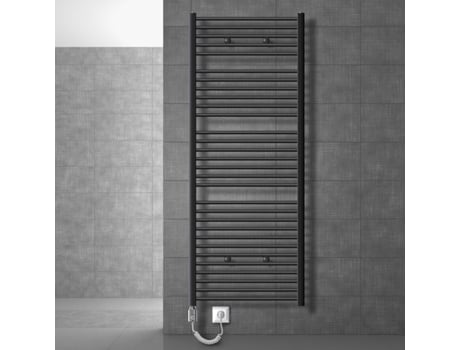 Radiador Eléctrico de Baño con Barra Calefactora 1200W 750x1800 mm Antracita LUXEBATH
