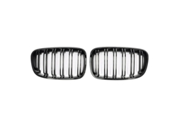 Parrilla delantera tipo riñón, plástico ABS resistente, ajuste perfecto para la serie Compact Deluxe, negro brillante OEM