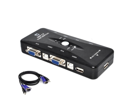 Splitter Vga Mouse Keyboard y Pendrive Sharing Switcher[Kvm-4Port-1Cable]