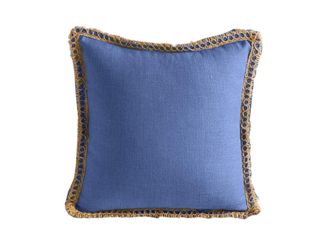 1 Funda De Almohada Rústica De Lino Y Yute, 45 X 45 Cm
