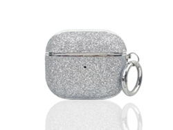 Estuche protector para auriculares inalámbricos con polvo de purpurina galvanizada para AirPods 3