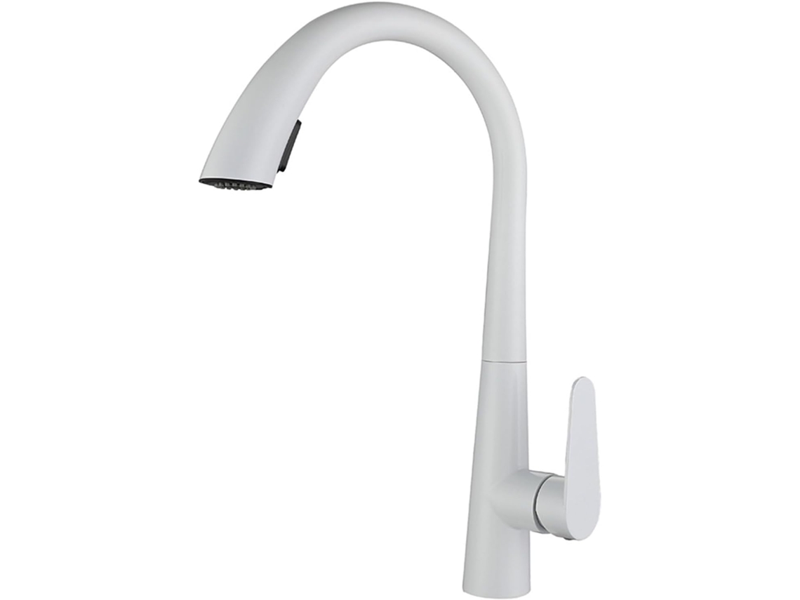 Grifo De Cocina Blanco,con Rociador Extraíble De Con Rociador Giratorio De 360°, 2 Modos.