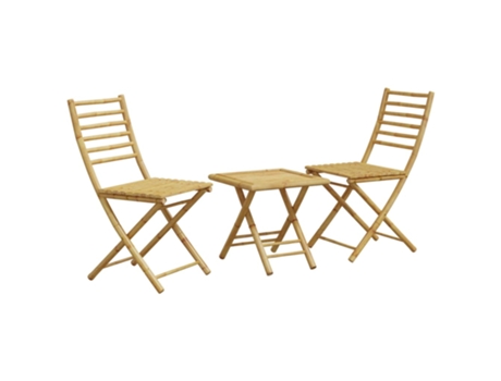 Conjunto 3 de mesa y sillas de jardín VIDAXL bambú