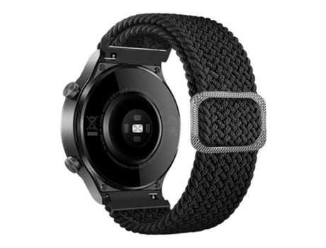 Correa de nailon 20mm para Samsung Galaxy Watch3 41mm/Garmin Forerunner 645/Huawei Watch GT 2 42mm - negro