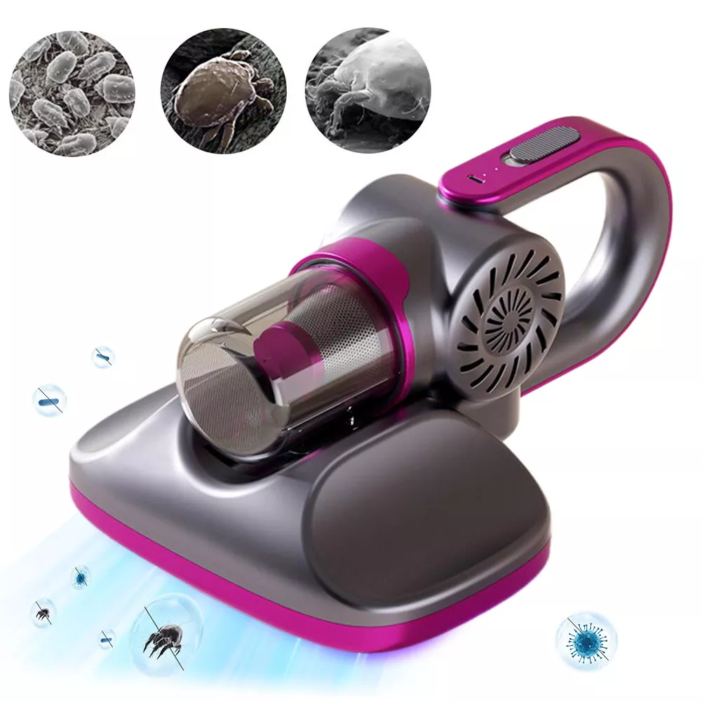 Miniaspiradora antiácaros Chrui de 11 kPa con luz UVC y recargable por USB (morada)