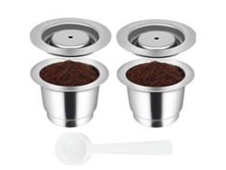 Pack 2 Cápsulas Reutilizables De Acero Inoxidable Para Cafetera Nespresso Latíssima One