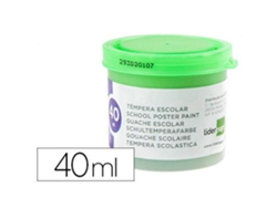 Botella LIDERPAPEL Escuela Tempera 40ml. Verde Claro