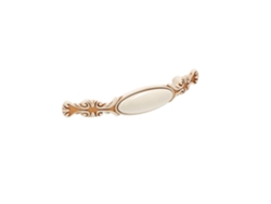 Tirador Para Muebles De Zamac Y Porcelana Distancia Entre Centros 96mm Pátina Dorada Marfil Real Lote De 25