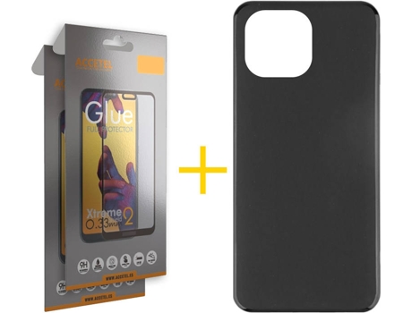 Kit Funda + 2 Protectores de Pantalla Apple iPhone 13 Pro ACCETEL Liso Negro