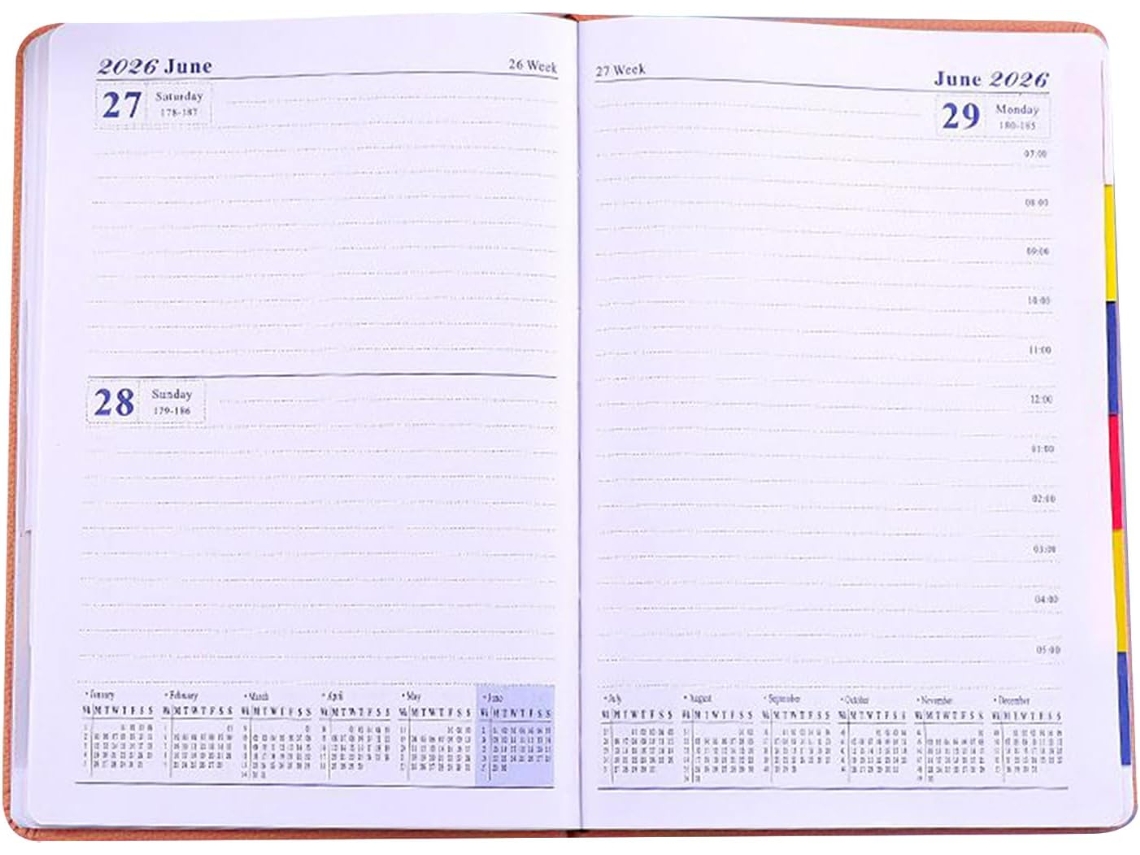 Agenda 2026, Cuaderno de planificación, Libro de trabajo de planificación semanal, para la gestión de actividades